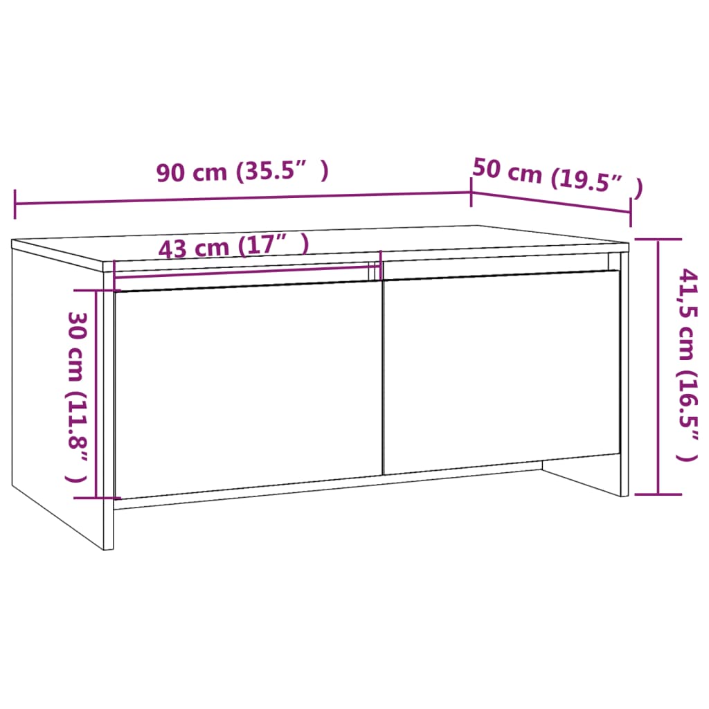 Coffee Table Concrete Grey 90x50x41.5 cm Engineered Wood