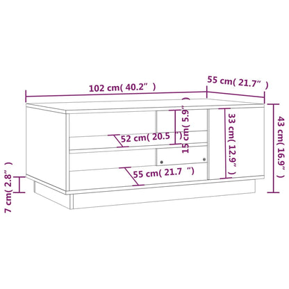 Coffee Table White 102x55x43 cm Engineered Wood