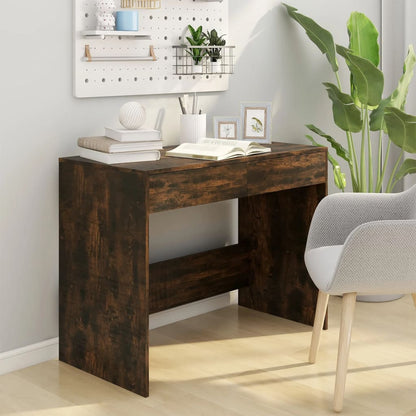 Desk Smoked Oak 101x50x76.5 cm Engineered Wood