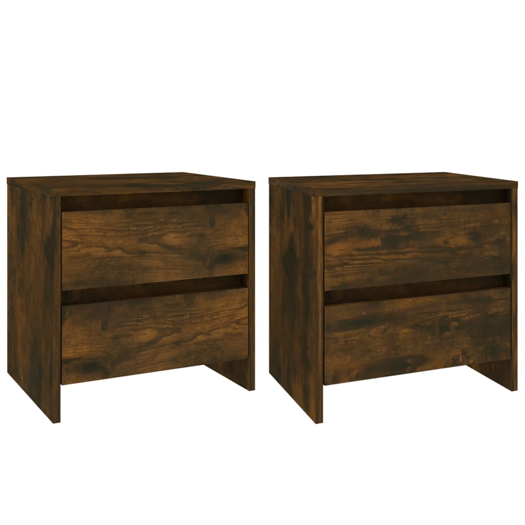 Bedside Cabinets 2 pcs Smoked Oak 45x34.5x44.5 cm Engineered Wood