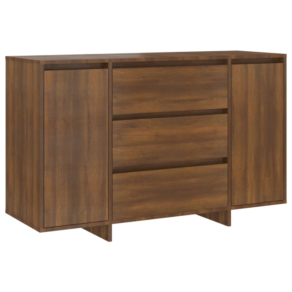 Sideboard with 3 Drawers Brown Oak 120x41x75 cm Engineered Wood