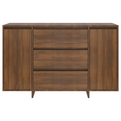 Sideboard with 3 Drawers Brown Oak 120x41x75 cm Engineered Wood