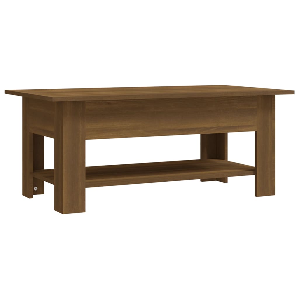 Coffee Table Brown Oak 102x55x42 cm Engineered Wood