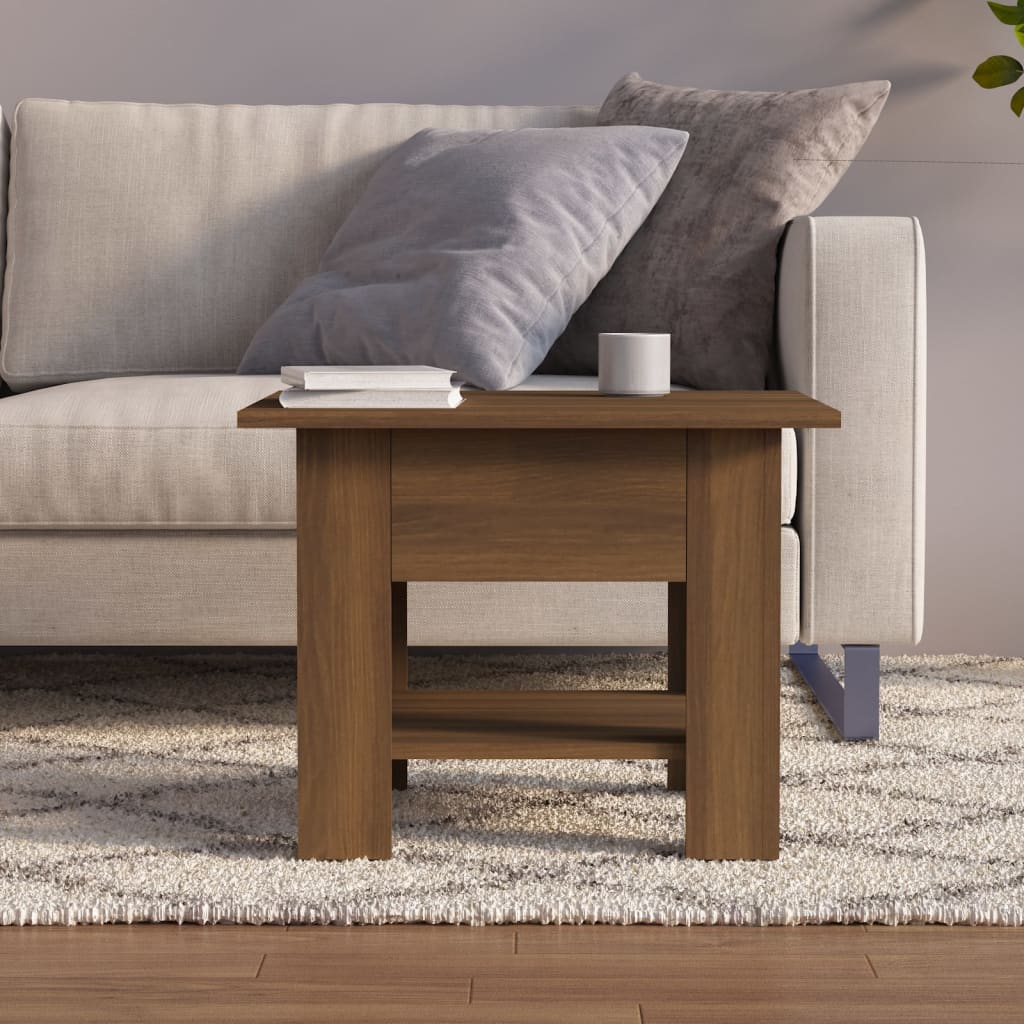 Coffee Table Brown Oak 55x55x42 cm Engineered Wood