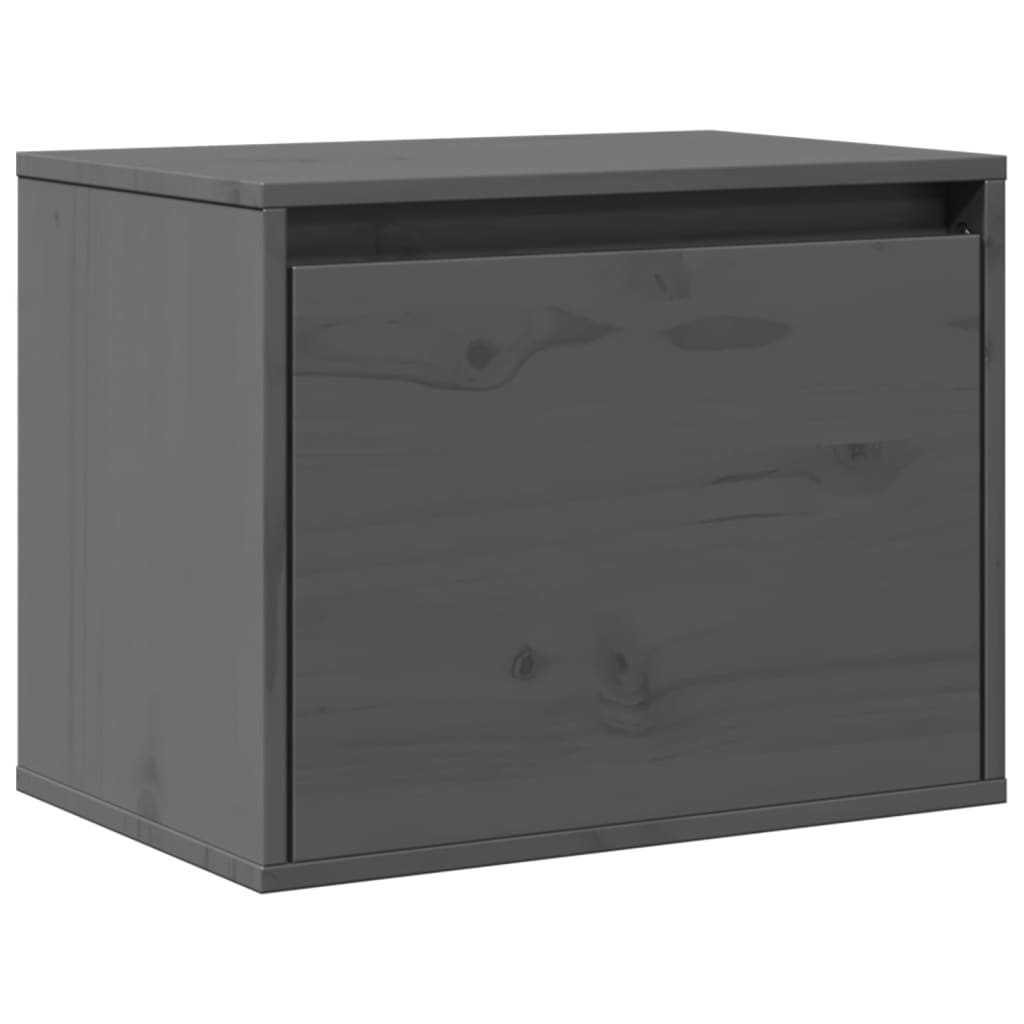 Wall Cabinet Grey 45x30x35 cm Solid Pinewood