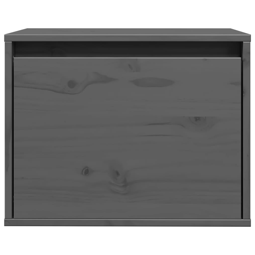 Wall Cabinet Grey 45x30x35 cm Solid Pinewood