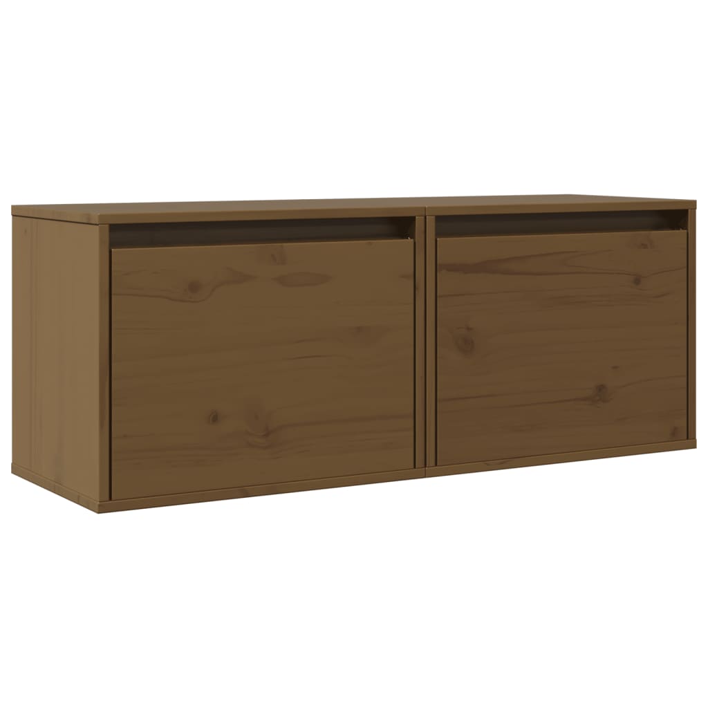 Wall Cabinets 2 pcs Honey Brown 45x30x35 cm Solid Pinewood