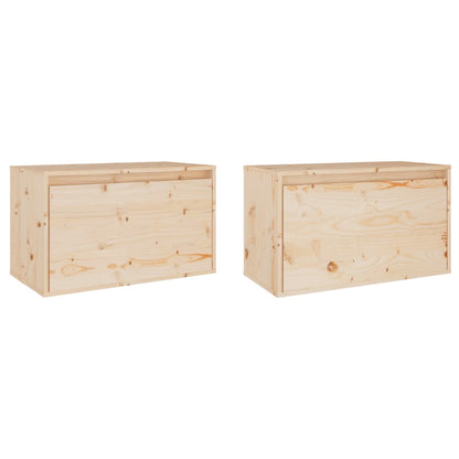 Wall Cabinets 2 pcs 60x30x35 cm Solid Pinewood