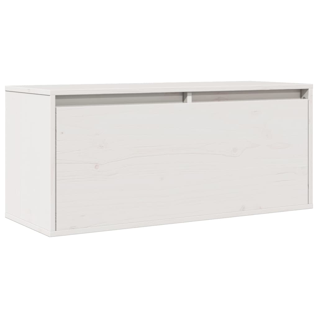 Wall Cabinet White 80x30x35 cm Solid Wood Pine