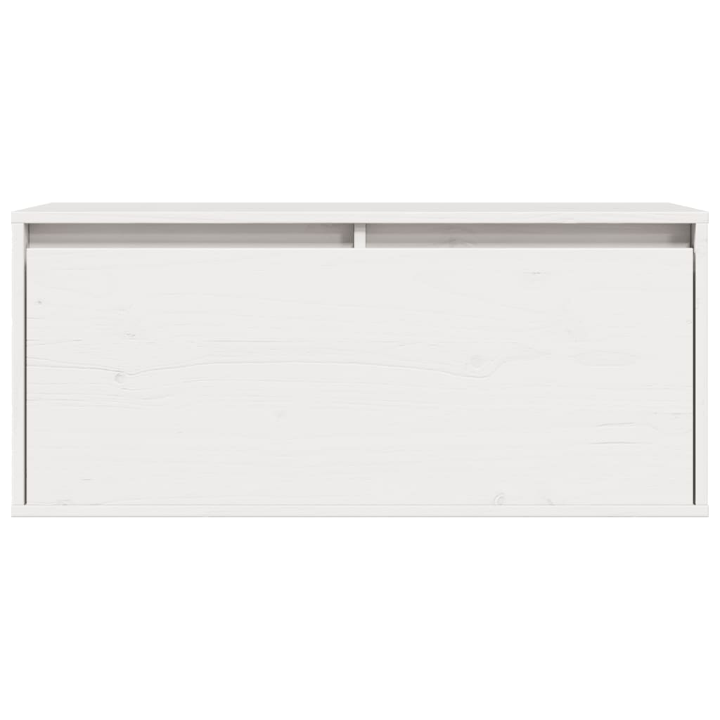 Wall Cabinet White 80x30x35 cm Solid Wood Pine