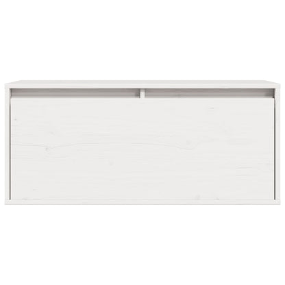 Wall Cabinet White 80x30x35 cm Solid Wood Pine