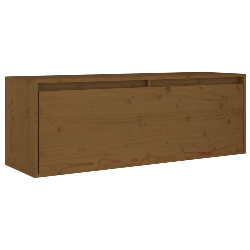 Wall Cabinet Honey Brown 100x30x35 cm Solid Wood Pine