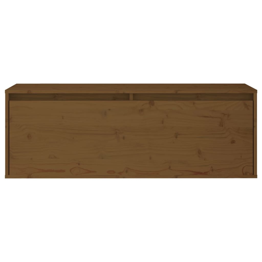 Wall Cabinet Honey Brown 100x30x35 cm Solid Wood Pine