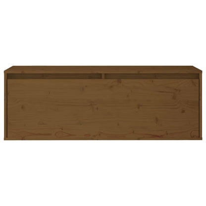 Wall Cabinet Honey Brown 100x30x35 cm Solid Wood Pine