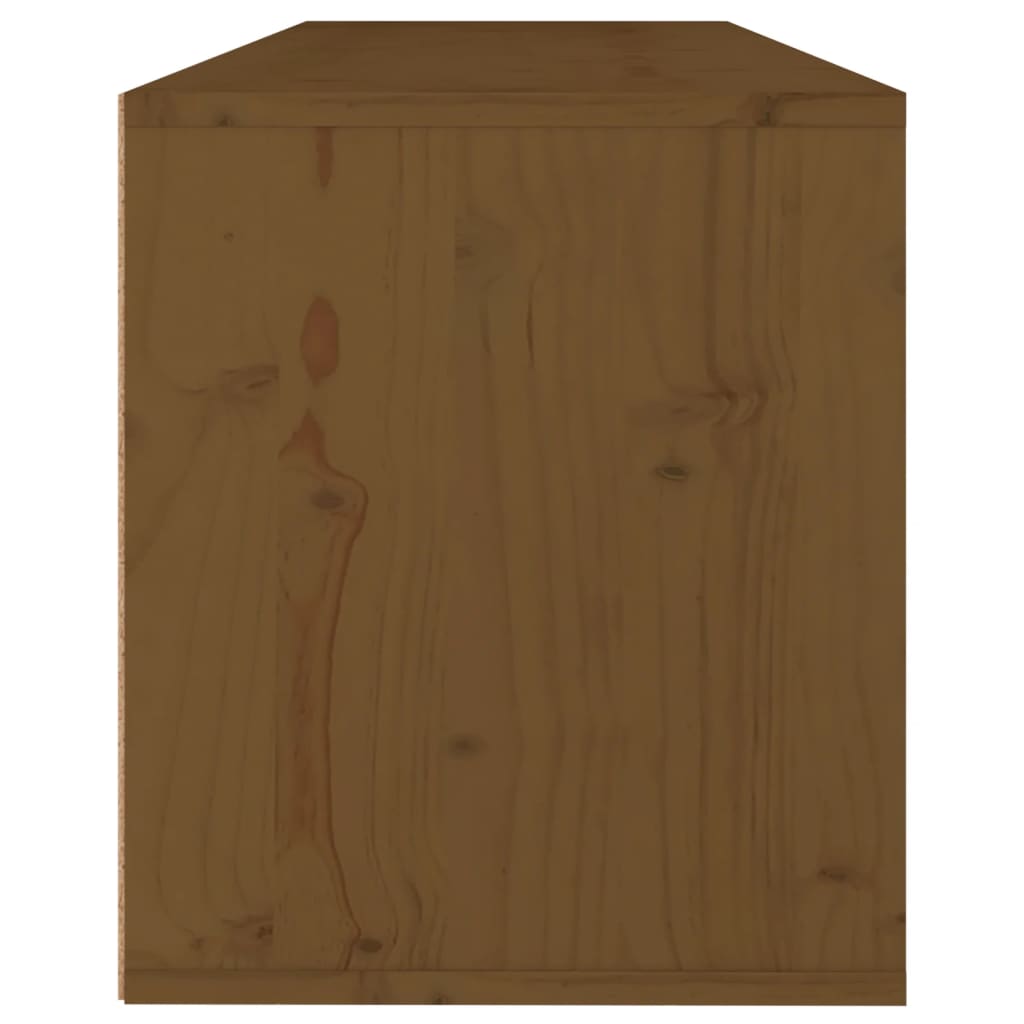 Wall Cabinet Honey Brown 100x30x35 cm Solid Wood Pine