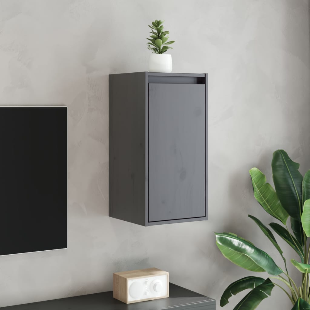 Wall Cabinet Grey 30x30x60 cm Solid Wood Pine