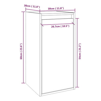 Wall Cabinet Honey Brown 30x30x60 cm Solid Wood Pine