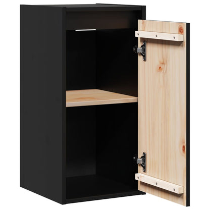 Wall Cabinet Black 30x30x60 cm Solid Wood Pine