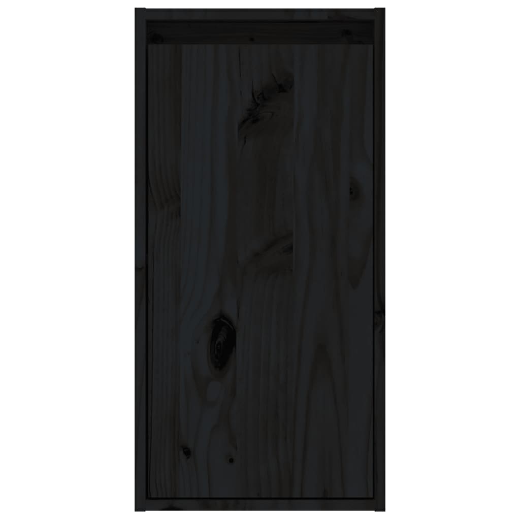 Wall Cabinets 2 pcs Black 30x30x60 cm Solid Wood Pine