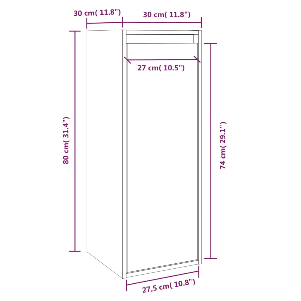 Wall Cabinets 2 pcs 30x30x80 cm Solid Wood Pine