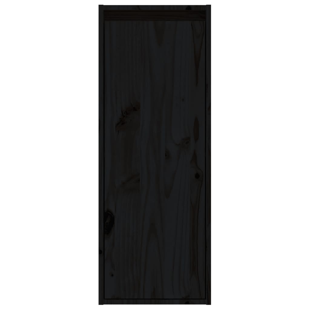 Wall Cabinet Black 30x30x80 cm Solid Wood Pine