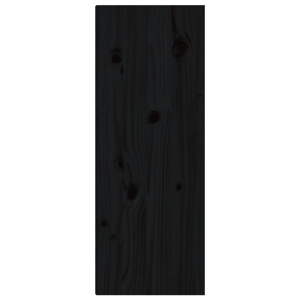 Wall Cabinet Black 30x30x80 cm Solid Wood Pine