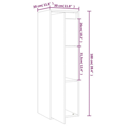 Wall Cabinet 30x30x100 cm Solid Pinewood