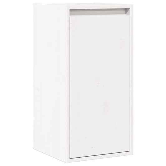 Wall Cabinet White 30x30x100 cm Solid Pinewood