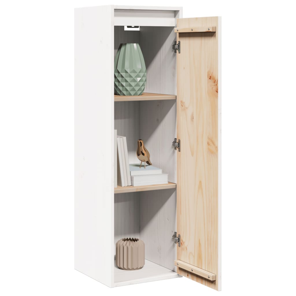 Wall Cabinet White 30x30x100 cm Solid Pinewood