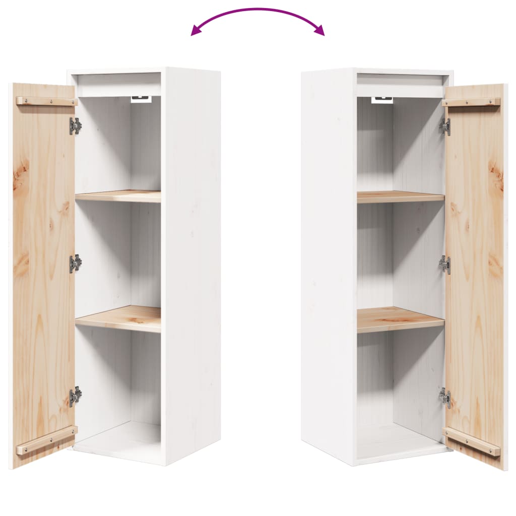 Wall Cabinets 2 pcs White 30x30x100 cm Solid Pinewood