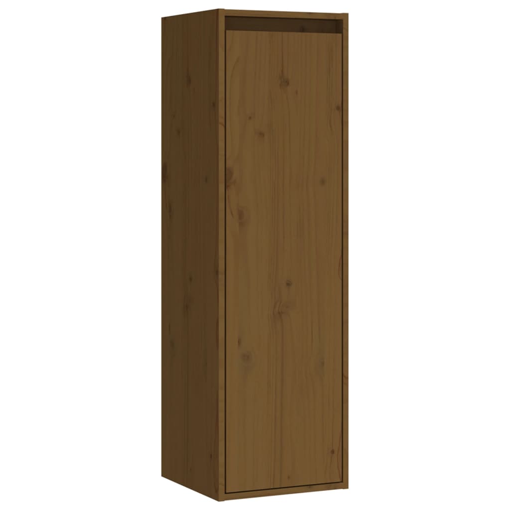 Wall Cabinet Honey Brown 30x30x100 cm Solid Pinewood