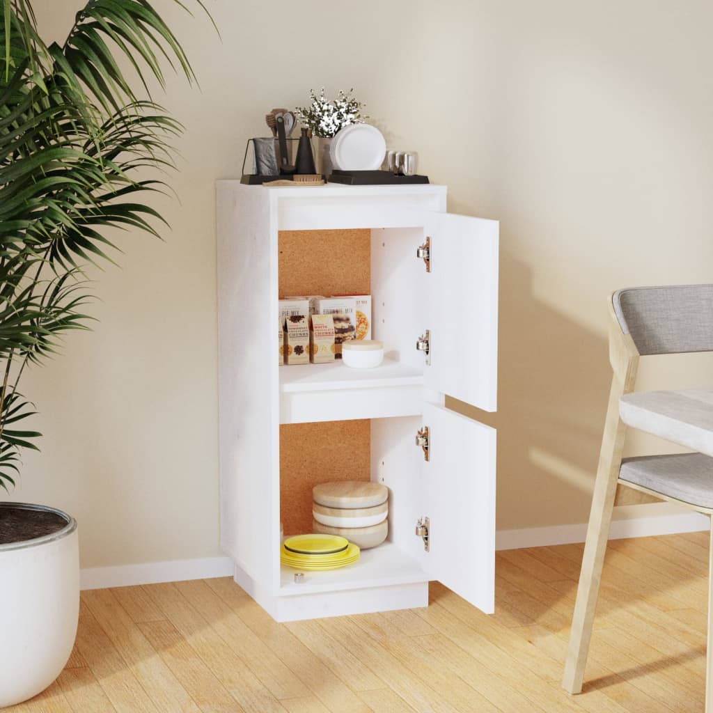 Sideboard White 31.5x34x75 cm Solid Wood Pine