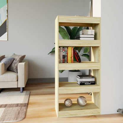 Book Cabinet/Room Divider Sonoma Oak 60x30x135 cm Engineered Wood