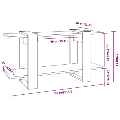 Book Cabinet Brown Oak 100x30x51 cm Engineered Wood