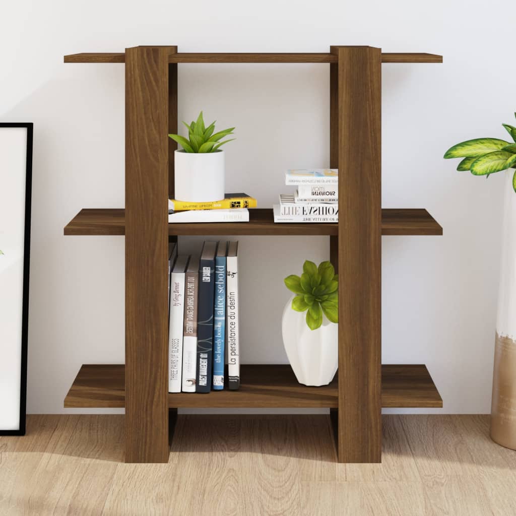 Book Cabinet/Room Divider Brown Oak 80x30x87 cm