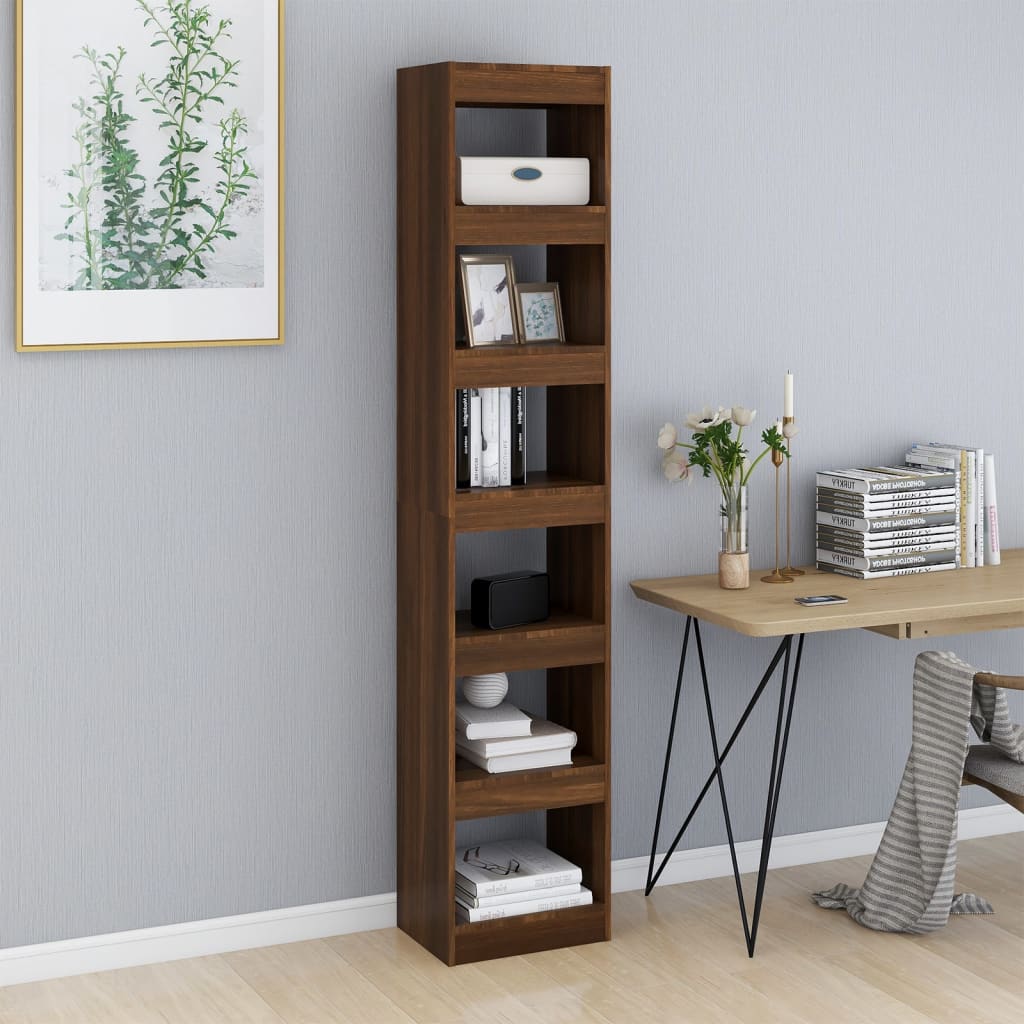 Book Cabinet/Room Divider Brown Oak 40x30x198 cm