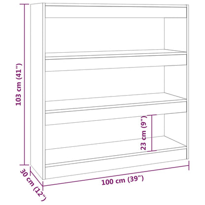 Book Cabinet/Room Divider Brown Oak 100x30x103 cm