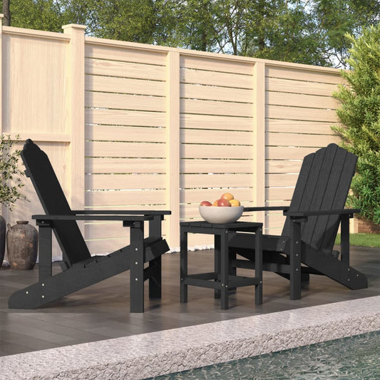 Garden Adirondack Chairs with Table HDPE Anthracite