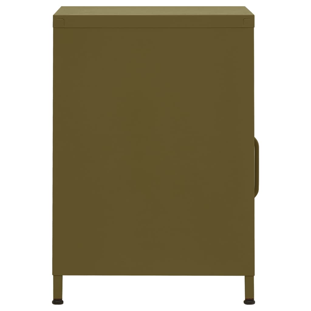 Nightstands 2 pcs Olive Green 35x35x51 cm Steel