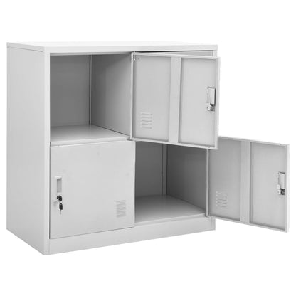 Locker Cabinets 2 pcs Light Grey 90x45x92.5 cm Steel