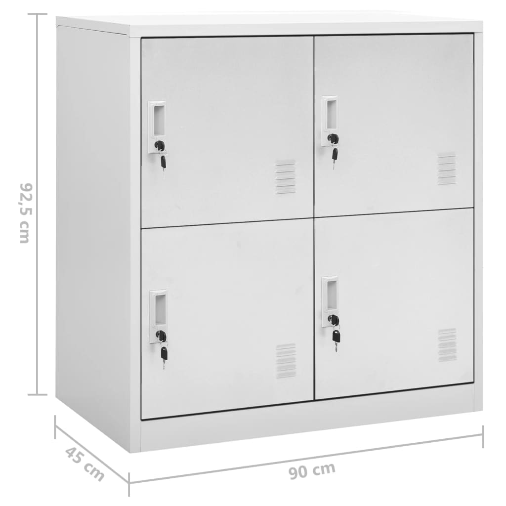 Locker Cabinets 2 pcs Light Grey 90x45x92.5 cm Steel