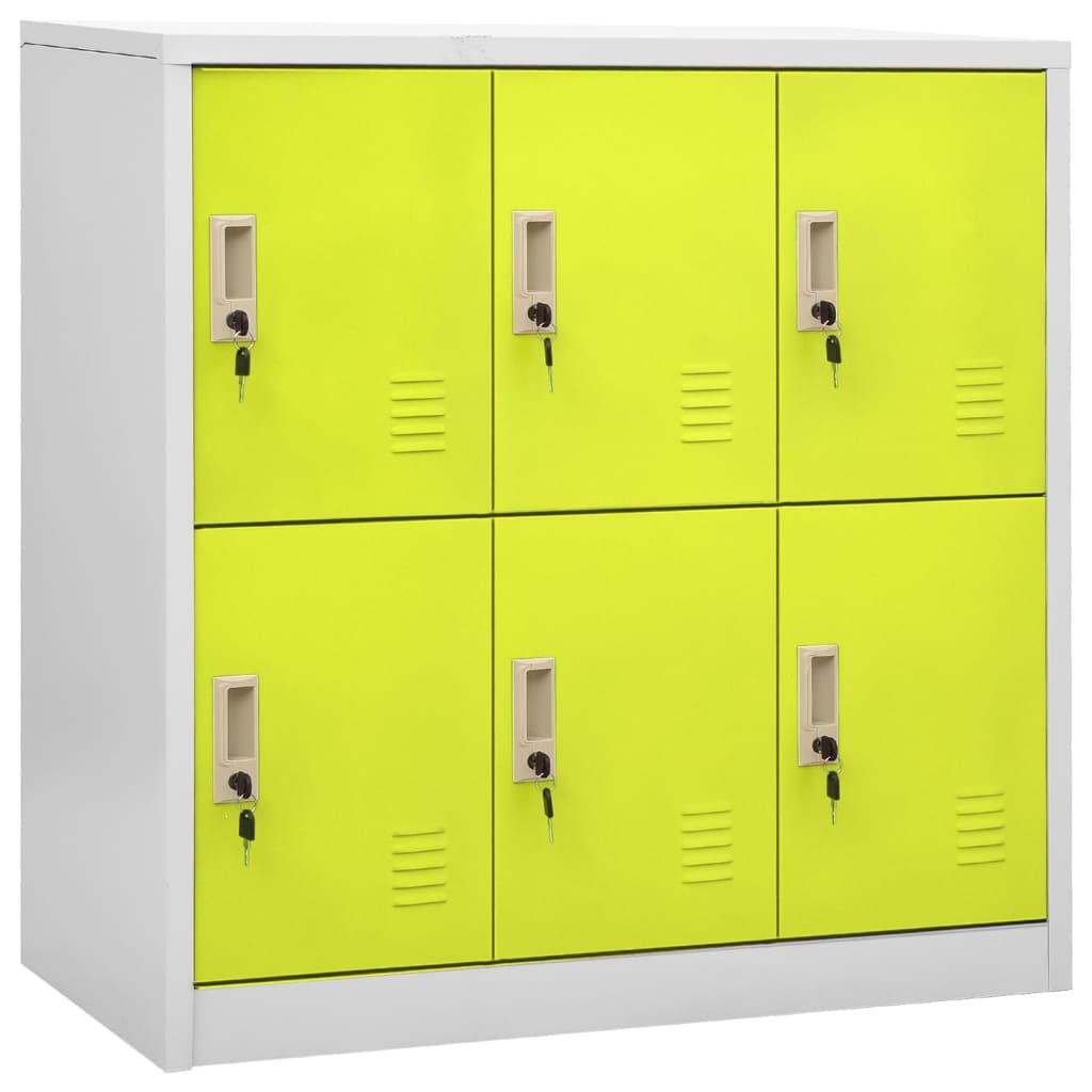 Locker Cabinets 2 pcs Light Grey and Green 90x45x92.5 cm Steel