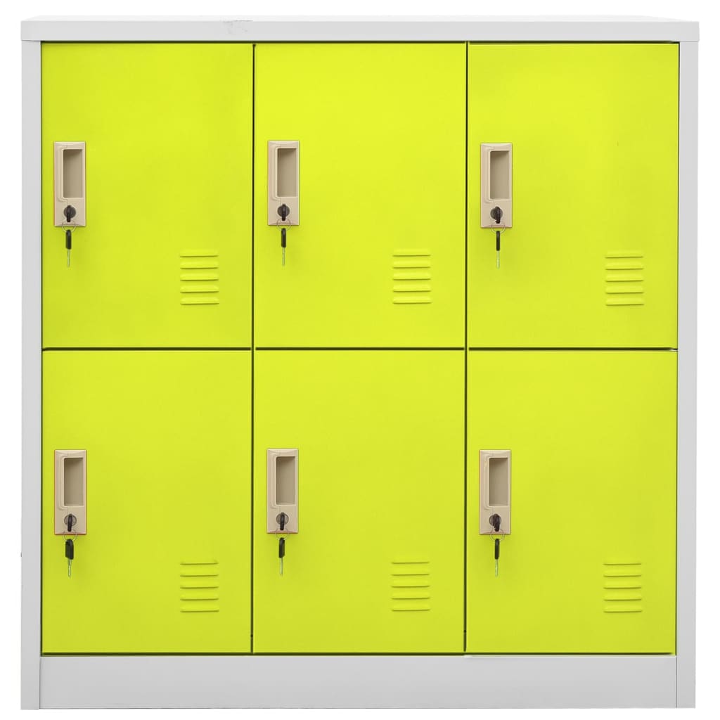 Locker Cabinets 2 pcs Light Grey and Green 90x45x92.5 cm Steel