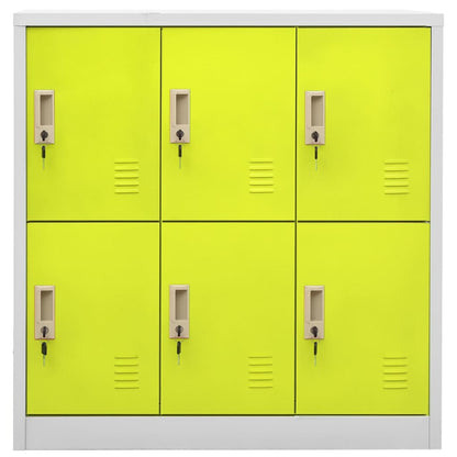 Locker Cabinets 2 pcs Light Grey and Green 90x45x92.5 cm Steel