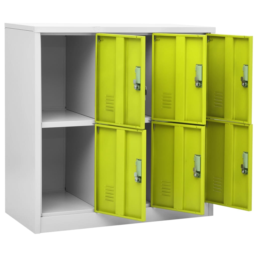 Locker Cabinets 2 pcs Light Grey and Green 90x45x92.5 cm Steel