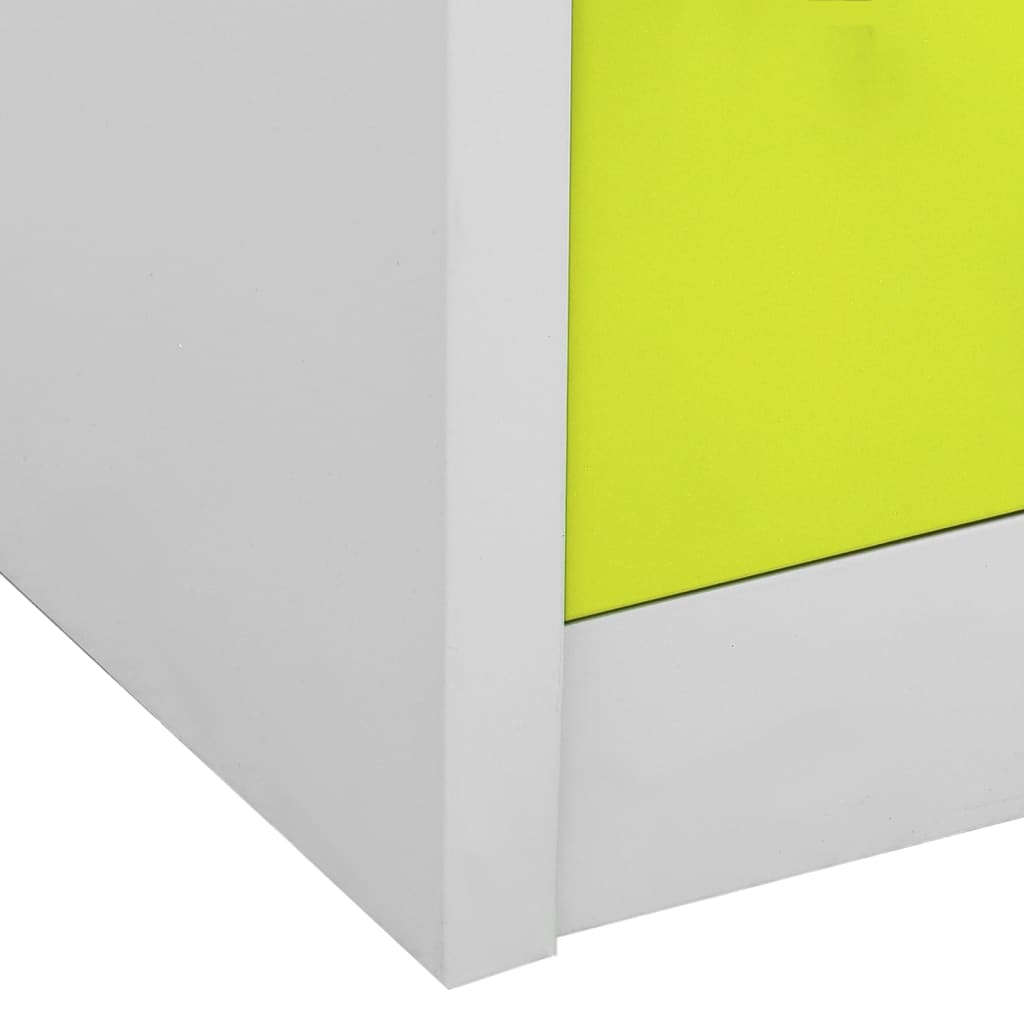 Locker Cabinets 2 pcs Light Grey and Green 90x45x92.5 cm Steel