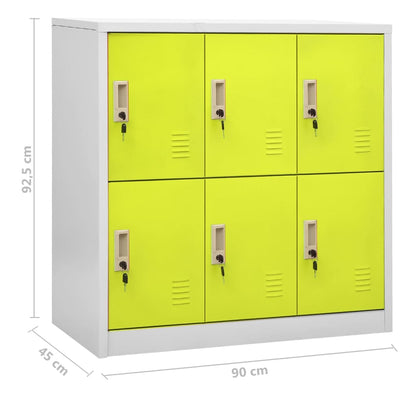 Locker Cabinets 2 pcs Light Grey and Green 90x45x92.5 cm Steel