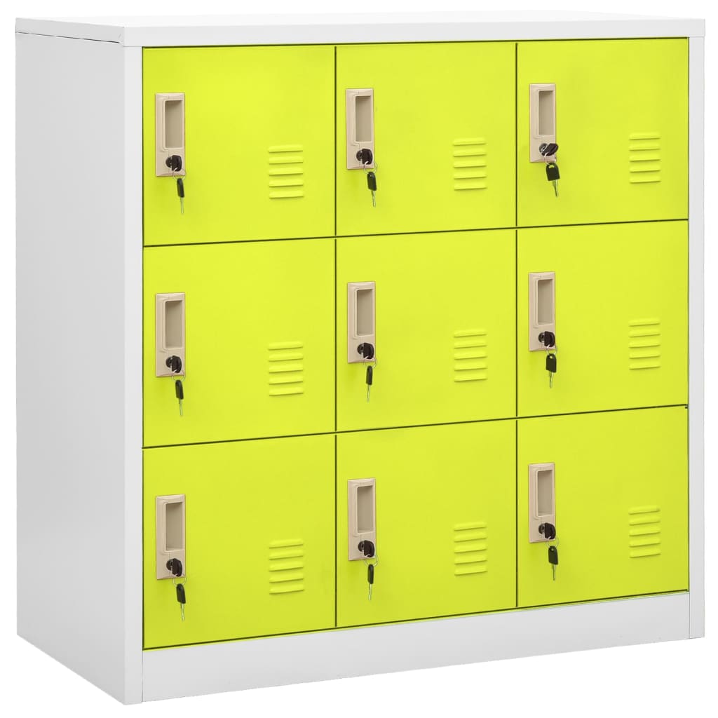 Locker Cabinets 5 pcs Light Grey and Green 90x45x92.5 cm Steel