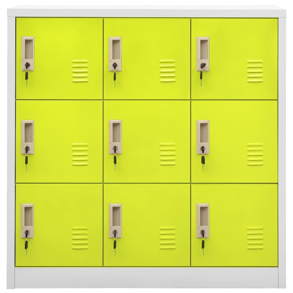 Locker Cabinets 5 pcs Light Grey and Green 90x45x92.5 cm Steel