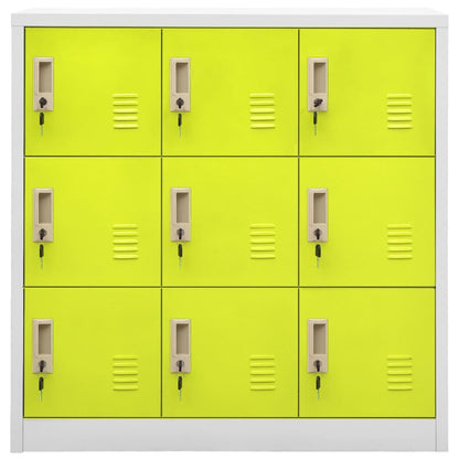 Locker Cabinets 5 pcs Light Grey and Green 90x45x92.5 cm Steel